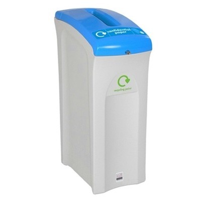 Afvalbak Recycle met papierdeksel - 82 l - deksel BLAUW