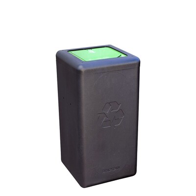 Bomabin Select Brick - 65 l - ZWART - gesloten deksel GROEN