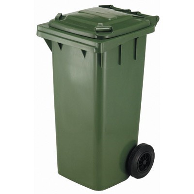 Mini wheelie bin with 2 wheels - 140 l - GREEN