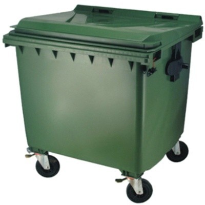 Wheelie bin with 4 wheels - 770 l - GREEN