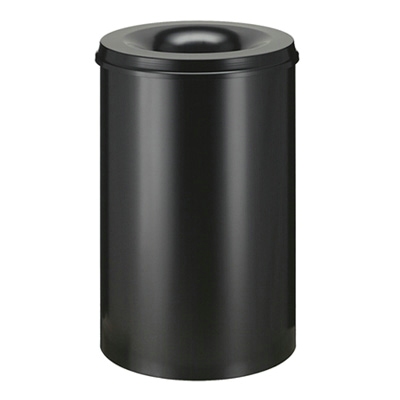 Metal self-extinguishing litter bin - 110 l - BLACK