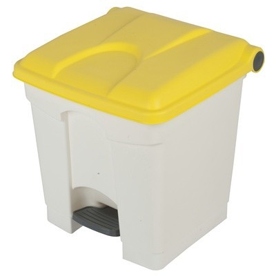 Bomabin Select Pedal Classic - 30 l - WHITE - lid YELLOW