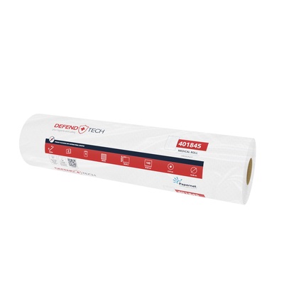 Medical examination roll - pure tissue - 2 ply - 50 m x 50 cm - 143 sheets - WHITE - 9 rolls