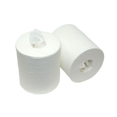 Midi Centerfeed Multirol - recycled tissue - 2 laags - 180 m x 20 cm - WIT - 6 rollen