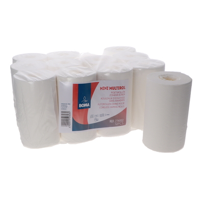 Mini Centerfeed Multirol - zuiver tissue - 1 laags - 120 m x 20 cm - WIT - 12 rollen