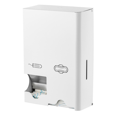 Sanitary napkin & tampon dispenser - stainless steel - WHITE