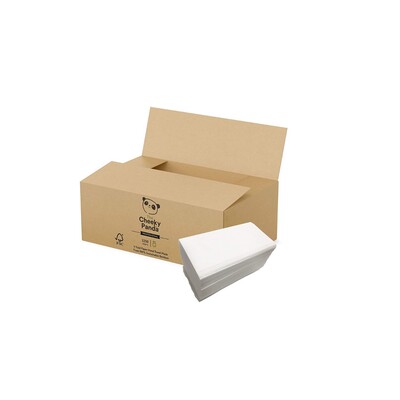 Singlefold hand towels - bamboo tissue - 2 ply - 21.5 x 21.5 cm - WHITE - 3200 pieces (20 x 160) - Cheeky Panda