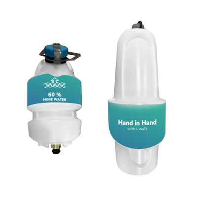 Set met vergrote i-Walk-tanks. Schoonwatertank 6,5 L, vuilwatertank 8 L