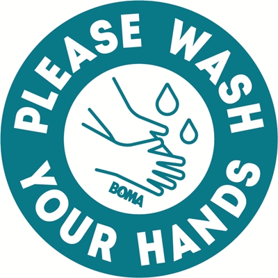 Autocollant 'Please Wash your hands' - diamètre 60 mm - 6 pièces