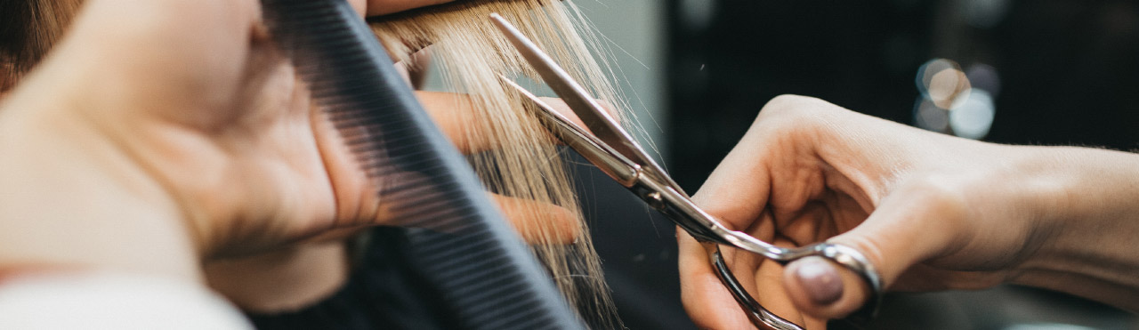 Long hair being cut