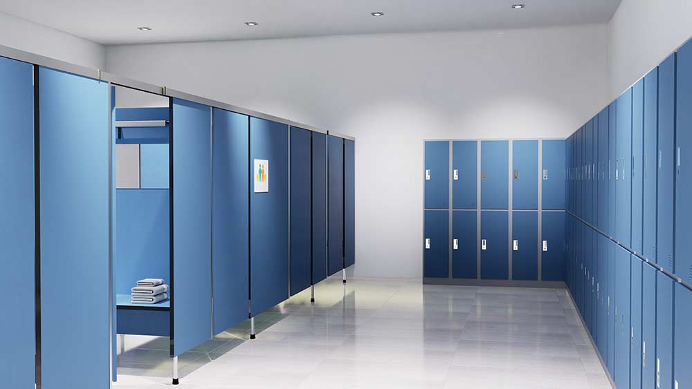 Getting changed in clean cubicles