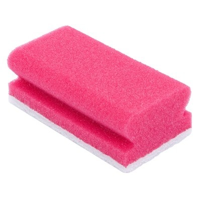130481: Schuurspons synthetisch - 13 x 7 cm - ROOS/WIT
