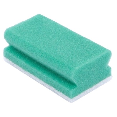 130583: Schuurspons synthetisch - 13 x 7 cm - GROEN/WIT - 5 stuks