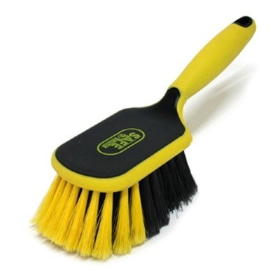 170525: Handschrobborstel industrie zacht - 26 cm - ZWART/GEEL
