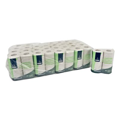 213200: Traditioneel toiletpapier - recycled tissue - 2-laags - 200 vel - gewafeld - WIT - 64 rollen (16 x 4)