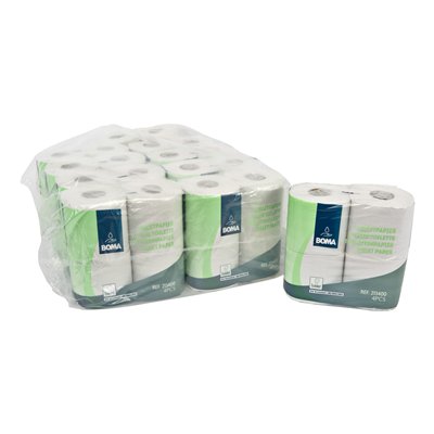213400: Traditioneel toiletpapier - recycled tissue - 2-laags - 400 vel - gewafeld - WIT - 40 rollen (10x4)