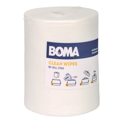 271064: Clean Wipes rol - 18.5 x 19 cm - WIT - 250 vel per rol