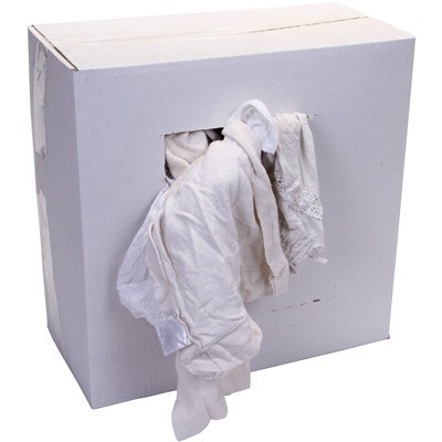 600269: Poetsdoek - katoen - WIT - 10 kg doos