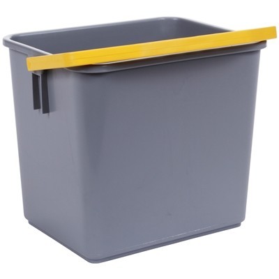 712326: Emmer - 6 l - GRIJS - handvat GEEL