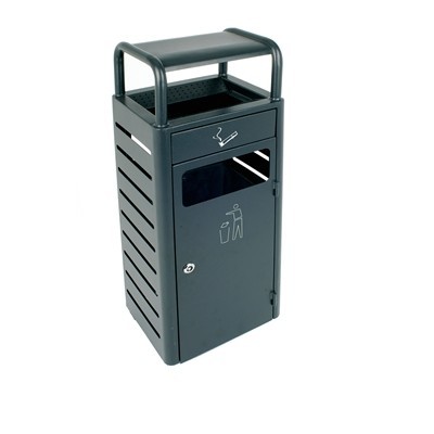 748050: Bomabin Outdoor Barry - buitenafvalbak met asbak - 22,3 l - GRIJS