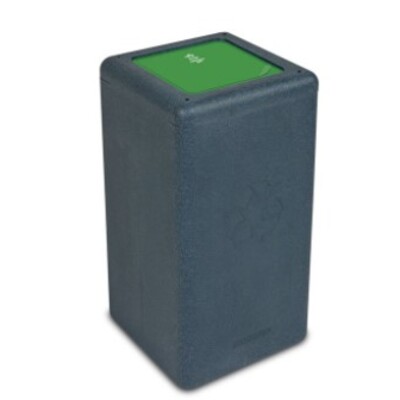750096: Bomabin Select Brick - 65 l - ZWART - gesloten deksel GROEN