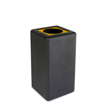 750097: Bomabin Select Brick - 65 l - ZWART - deksel GEEL