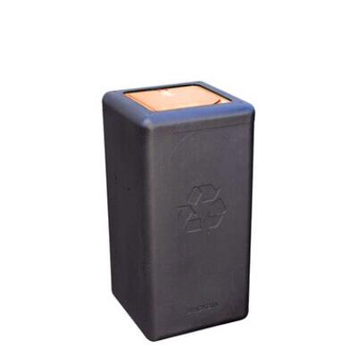 750110: Bomabin Select Brick - 65 l - ZWART - gesloten deksel ORANJE