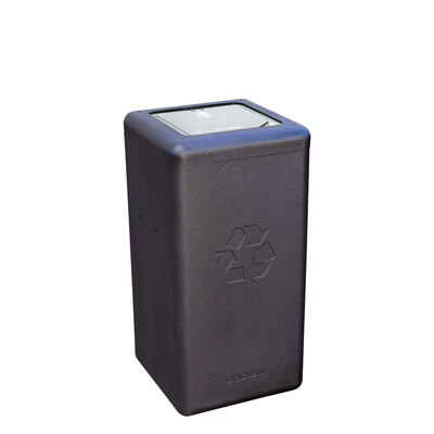 750291: Bomabin Select Brick - 65 l - ZWART - gesloten deksel GRIJS