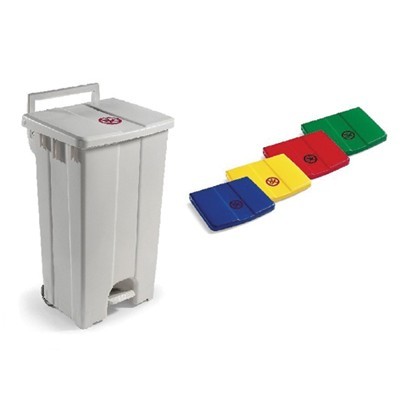 750370: Bomabin Select Pedal Classic - 90 l - WIT - zonder deksel