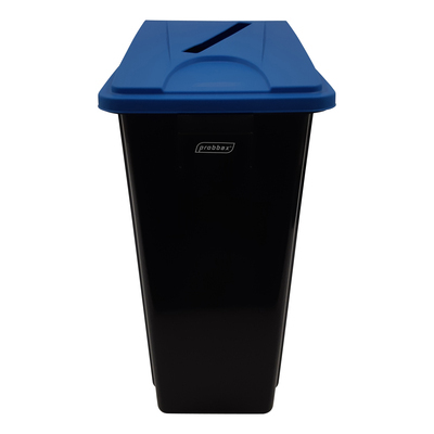 750387: Bomabin Select Flat met papierdeksel - 60 l - ZWART - deksel BLAUW
