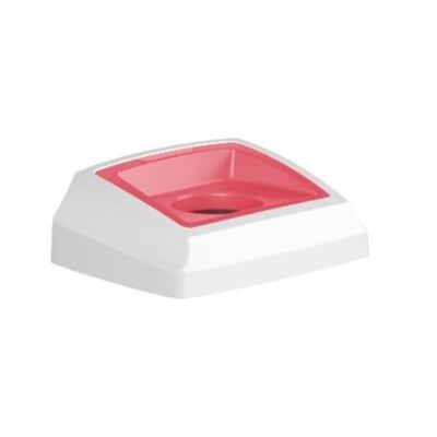 750418: Deksel voor Bomabin Select Fit - 50 l - WIT/ROOD - inwerpopening rond