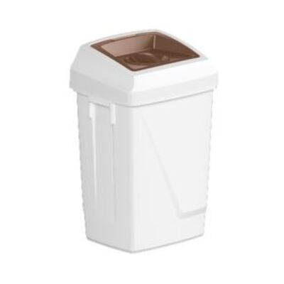 750430: Bomabin Select Fit - 50 l - WIT - deksel rond gesloten BRUIN