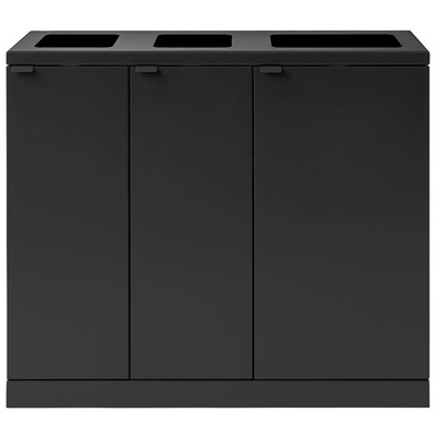 750486: Bomabin Select Bica - 2 x 65 l + 1 x 95 l - ZWART - open/open/open