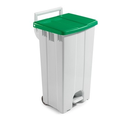 751770: Bomabin Select Pedal Classic - 90 l - WIT - deksel GROEN
