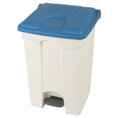 755434: Bomabin Select Pedal Classic - 45 l - WIT - deksel BLAUW