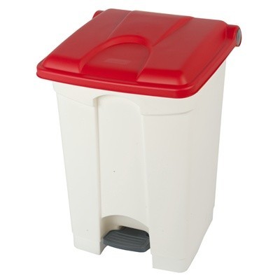 755435: Bomabin Select Pedal Classic - 45 l - WIT - deksel ROOD