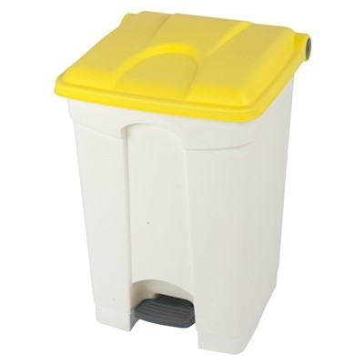 755436: Bomabin Select Pedal Classic - 45 l - WIT - deksel GEEL