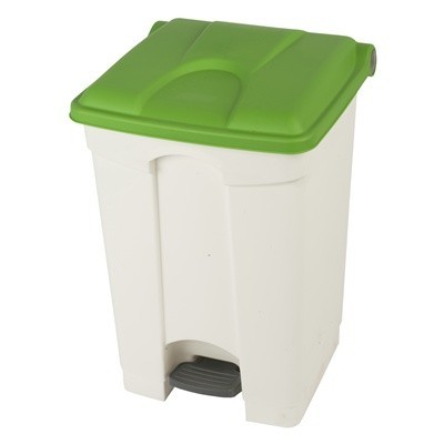 755437: Bomabin Select Pedal Classic - 45 l - WIT - deksel GROEN