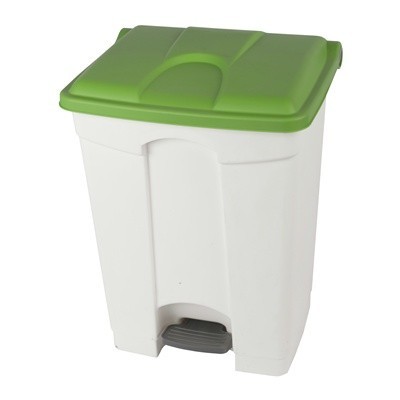 755447: Bomabin Select Pedal Classic - 70 l - WIT - deksel GROEN