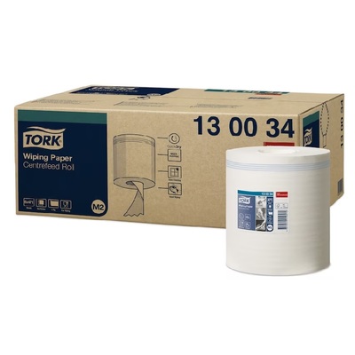 770727: Tork Premium Wiping Centerfeed poetspapier - 1 laags - 165 m x 19,5 cm - 6 rollen - WIT - 130034
