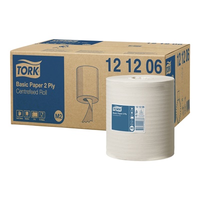 779003: Tork Universal Basic Centerfeed poetspapier - 2 laags - 160 m x 20 cm - 6 rollen - WIT - 121206