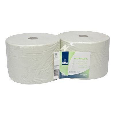 773006: Maxi Multirol - zuiver tissue - 1 laags - 1000 m x 23 cm - WIT - 2 rollen