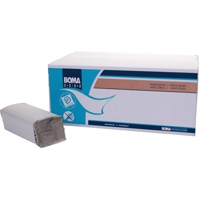 773018: Singlefold handdoekjes - recycled tissue - 1 laags - 23 x 25 cm - GRIJS - 5000 stuks (20x250)