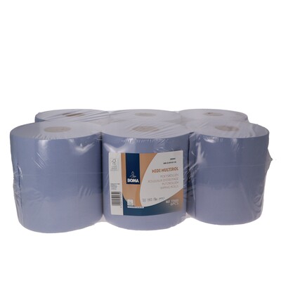 773105: Midi Centerfeed Multirol - recycled tissue - 2 laags - 180 m x 20 cm - BLAUW - 6 rollen