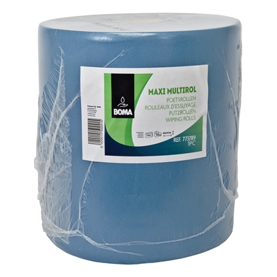 773789: Maxi Multirol - recycled tissue - 3 laags - 400 m x 37 cm - BLAUW - 1 rol