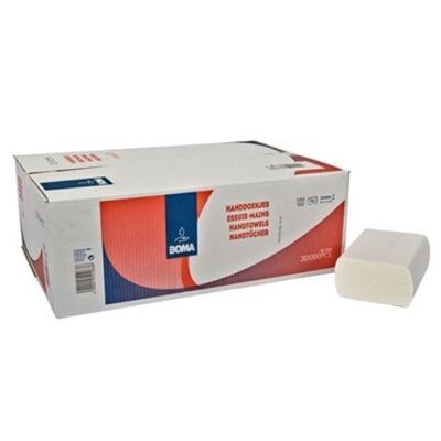 774138: Multifold handdoekjes - zuiver tissue - type "TAD" - 2 laags - 32 x 20 cm - WIT - 2000 stuks (20x100)