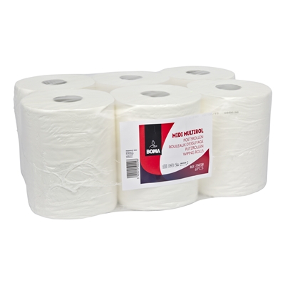 774728: Midi Centerfeed Multirol - zuiver tissue - 2 laags - 160 m x 25 cm - WIT - 6 rollen