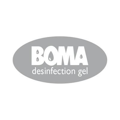 774893: Plaatje "BOMA desinfection gel" voor Absynth dispenser - GRIJS