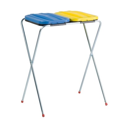 VB211002: Zakhouder DUO met deksel - BLAUW/GEEL